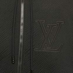 Pre Owned Louis Vuitton Black Textured Nylon Zip-Up Jacket M