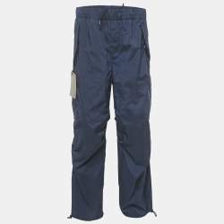 مملوكة مسبقًا Louis Vuitton Navy Blue Nylon Staples Edition Cargo Pants Size 40