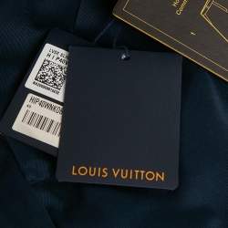 Pre Owned Louis Vuitton Navy Blue Gabardine Staples Edition Shorts S/Waist 33"