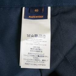 Pre Owned Louis Vuitton Navy Blue Gabardine Staples Edition Shorts S/Waist 33"