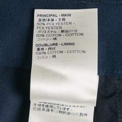 Pre Owned Louis Vuitton Navy Blue Gabardine Staples Edition Shorts S/Waist 33"