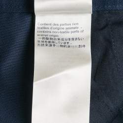 Pre Owned Louis Vuitton Navy Blue Gabardine Staples Edition Shorts S/Waist 33"