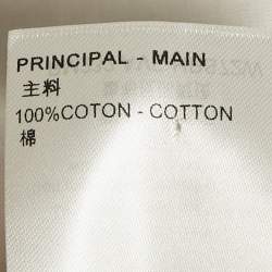 Pre Owned قميص لوي فيتون قطن كم قصير بطبعة شريط رمادي مقاس متوسط