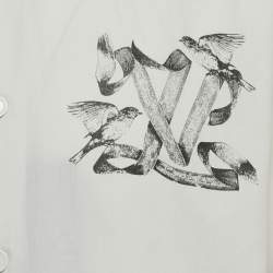 مملوكة مسبقًا قميص لويس فيتون قطن رمادي بطبعة شريط LV بأكمام قصيرة كبير جدًا (إكسترا لارج)