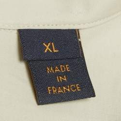 مملوكة مسبقًا قميص لويس فيتون قطن رمادي بطبعة شريط LV بأكمام قصيرة كبير جدًا (إكسترا لارج)