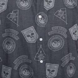 Pre Owned Louis Vuitton Blue Articles De Voyage Print Cotton Shirt XXXL