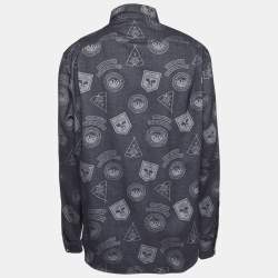 Pre Owned Louis Vuitton Blue Articles De Voyage Print Cotton Shirt XXXL