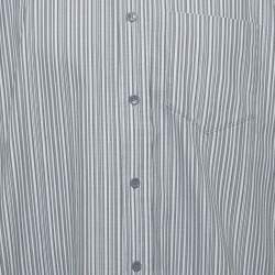 Pre Owned Louis Vuitton Blue/Grey Stripes Jacquard Button Down Shirt M