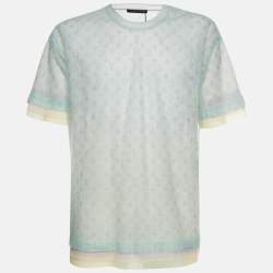 Pre Owned Louis Vuitton Multicolor Monogram Tulle Layered T-Shirt S
