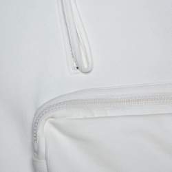 Louis Vuitton White Cotton 3D Patched Pocket Half Zipped Hoodie S