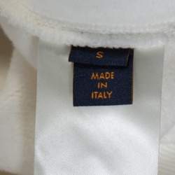 Louis Vuitton White Cotton 3D Patched Pocket Half Zipped Hoodie S