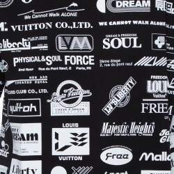 Louis Vuitton Black Cotton All Over Logos Printed Crewneck T-shirt XL