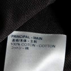 Pre Owned Louis Vuitton Grey Cotton Pique Logo Embroidered Short Sleeve T-Shirt S