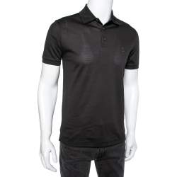 Louis Vuitton Embroidered Cotton Pique Polo Black