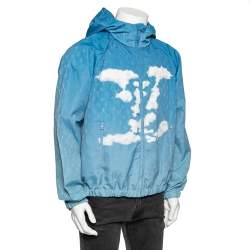 Louis Vuitton Blue Sky Printed Synthetic Hooded Jacket XXL