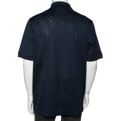 Louis Vuitton Navy Blue Cotton Knit Pocket Detail Polo T-Shirt 4XL