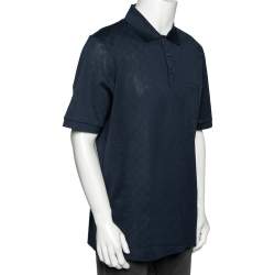 Louis Vuitton Navy Blue Cotton Knit Pocket Detail Polo T-Shirt 4XL