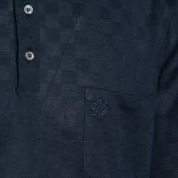 Louis Vuitton Navy Blue Cotton Knit Pocket Detail Polo T-Shirt 4XL