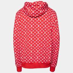 Supreme Louis Vuitton Circle Logo Red Hoodies Sweatshirt - Shop