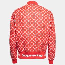 Leather jacket Louis Vuitton x Supreme Red size 48 FR in Leather