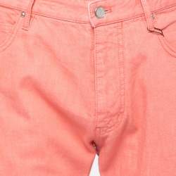 Pre Owned Louis Vuitton Peach Denim Jeans XL