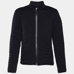 Louis Vuitton Black Quilted Plain Rainbow Zip Front Jacket XL