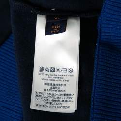 Pre Owned Louis Vuitton Navy Blue Printed Cotton Zip Detail Sweatshirt XL