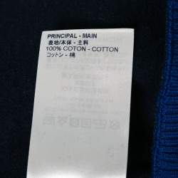 Pre Owned Louis Vuitton Navy Blue Printed Cotton Zip Detail Sweatshirt XL