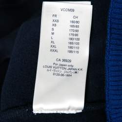Pre Owned Louis Vuitton Navy Blue Printed Cotton Zip Detail Sweatshirt XL