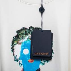 Louis Vuitton White Neon Working Man Print T-Shirt L