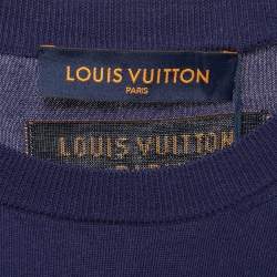 Louis Vuitton Blue Graphic Logo Print Cotton T-Shirt XL