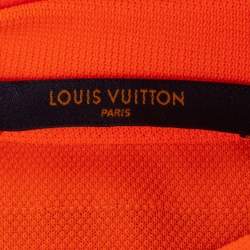 Louis Vuitton Neon Orange Logo Embroidered Cotton T-Shirt XS