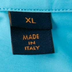Louis Vuitton Sky Blue Pocket Detail Button Front Shirt XL