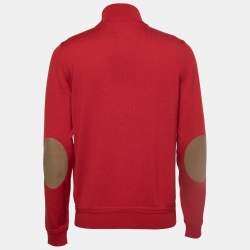 Louis Vuitton Red Wool and Silk Blend Zip-Up Jacket L