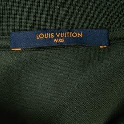 Pre Owned Louis Vuitton Green Cotton Polo T Shirt XS