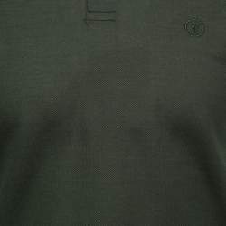 Pre Owned Louis Vuitton Green Cotton Polo T Shirt XS