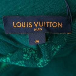 Pre Owned Louis Vuitton Mallard Blue Damier Pattern Cotton Knit Reversible Track Top M