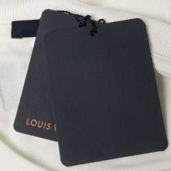 مملوكة مسبقًا Louis Vuitton Milk White LV Pendant Embroidered Cotton Crew Neck T-Shirt 4XL