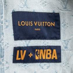Pre Owned Louis Vuitton X NBA Blue Monogram Denim Hooded Jacket XL