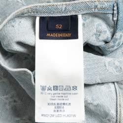 Pre Owned Louis Vuitton X NBA Blue Monogram Denim Hooded Jacket XL