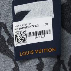 Louis Vuitton Grey All-Over NBA Player Patterned Cotton Crew Neck Sweatshirt XL