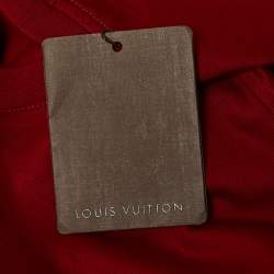 Louis Vuitton Red Cotton Logo Embroidered Crew Neck T-Shirt L 