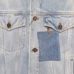 Louis Vuitton Blue Washed Denim Button Front Jacket XXL