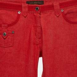 Louis Vuitton Red Denim Jeans S Waist 30"