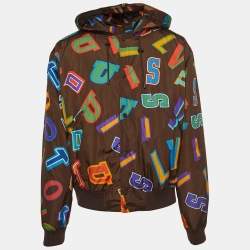  Louis Vuitton X NBA Multicolor Letters Print Nylon Hooded Jacket XXL