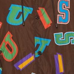  Louis Vuitton X NBA Multicolor Letters Print Nylon Hooded Jacket XXL