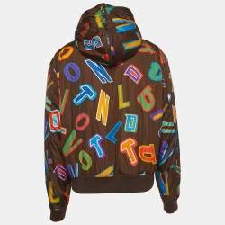  Louis Vuitton X NBA Multicolor Letters Print Nylon Hooded Jacket XXL