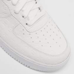 Louis Vuitton x Nike White Monogram Canvas and Leather Air Force 1 Sneakers Size 42.5