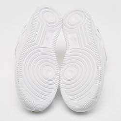 Louis Vuitton x Nike White Monogram Canvas and Leather Air Force 1 Sneakers Size 42.5