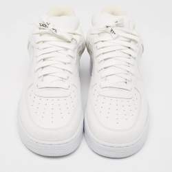 Louis Vuitton x Nike White Monogram Canvas and Leather Air Force 1 Sneakers Size 42.5